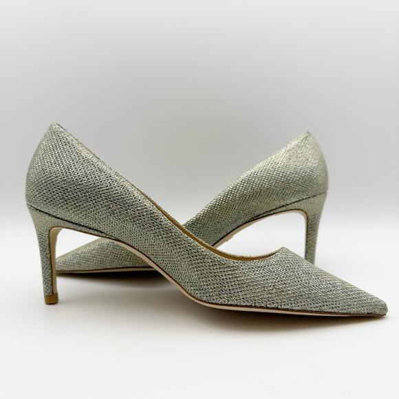 Stuart Weitzman Women’s Stuart 75 Pump Platino Shoes Size 5 Gold NWOB MB - Picture 3 of 10